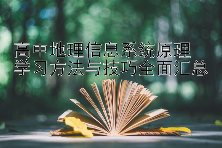 高中地理信息系统原理  学习方法与技巧全面汇总