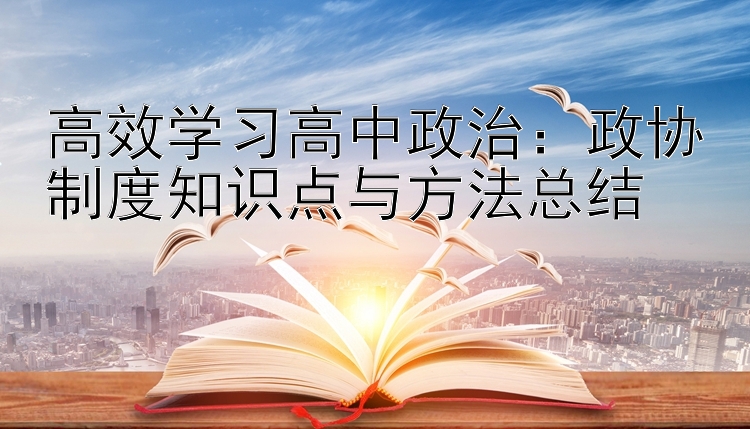 高效学习高中政治：政协制度知识点与方法总结