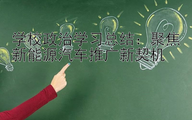 学校政治学习总结：聚焦新能源汽车推广新契机